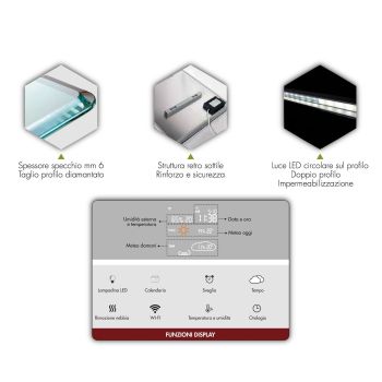 Specchio da parete radiante ad infrarossi Crystal 2