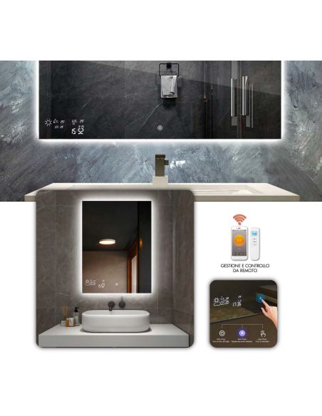 Specchio da parete radiante ad infrarossi Crystal