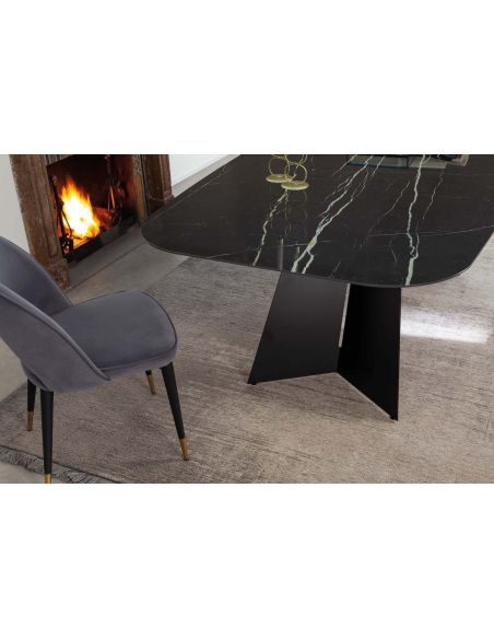 Tavolo da pranzo in acciaio e ceramica Springs Plus Tavolo da pranzo in acciaio e ceramica Springs Plus