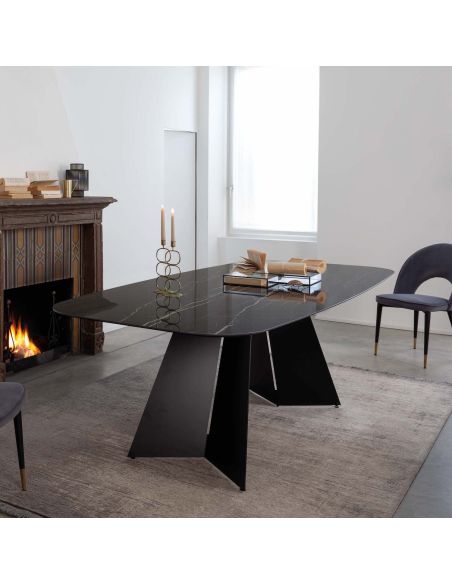 Tavolo da pranzo in acciaio e ceramica Springs Plus Tavolo da pranzo in acciaio e ceramica Springs Plus