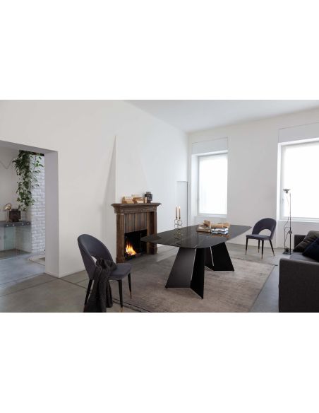 Tavolo da pranzo in acciaio e ceramica Springs Plus Tavolo da pranzo in acciaio e ceramica Springs Plus