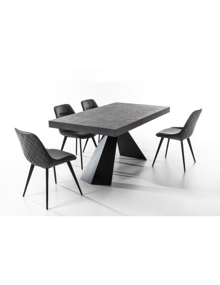 Tavolo da pranzo allungabile in acciaio e nobilitato Kenton Classic