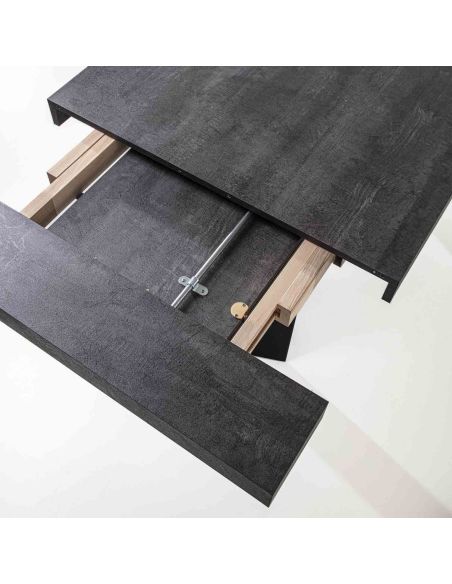 Tavolo da pranzo allungabile in acciaio e nobilitato Kenton Classic