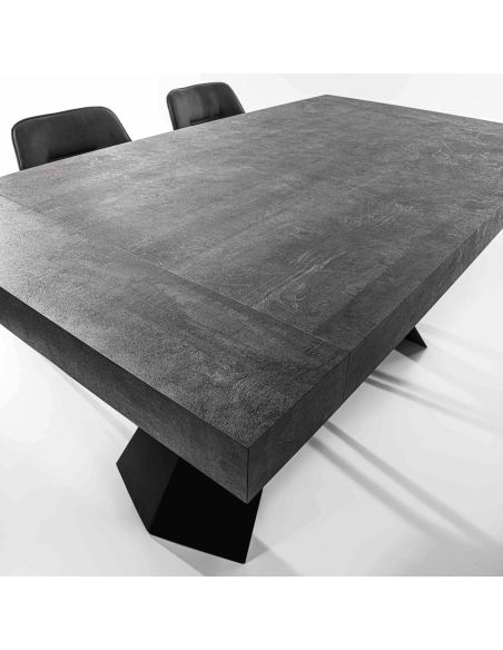 Tavolo da pranzo allungabile in acciaio e nobilitato Kenton Classic