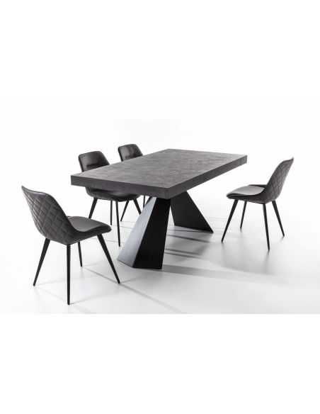 Tavolo da pranzo allungabile in acciaio e nobilitato Kenton Classic