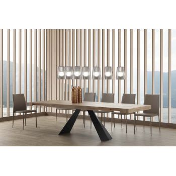 Tavolo da pranzo allungabile in acciaio e nobilitato Kenton Classic 2
