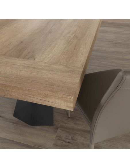 Tavolo da pranzo allungabile in acciaio e nobilitato Kenton Classic