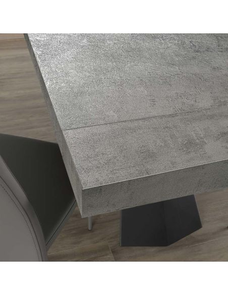 Tavolo da pranzo allungabile in acciaio e nobilitato Kenton Classic