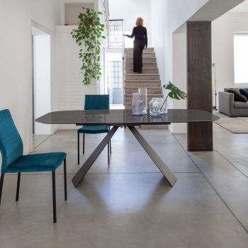 Tavolo da pranzo con piano in ceramica Kenton Ellittico 2