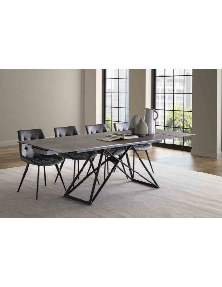 Tavolo da pranzo allungabile in acciaio e ceramica Dalma Tavolo da pranzo allungabile in acciaio e ceramica Dalma