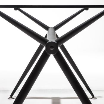Tavolo scrivania in vetro trasparente e metallo nero Glam Noir 2