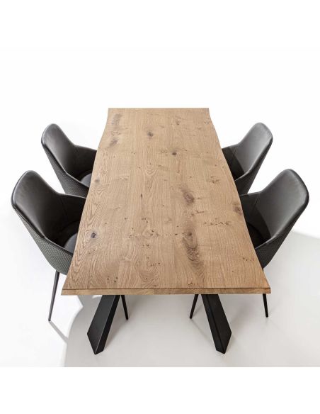 Tavolo da pranzo in legno e acciaio Viborg