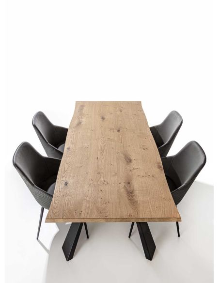 Tavolo da pranzo in legno e acciaio Viborg