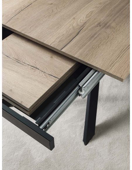 Tavolo da pranzo allungabile in acciaio e nobilitato Royal Maxi