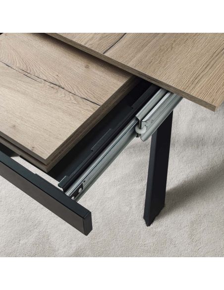 Tavolo da pranzo allungabile in acciaio e nobilitato Royal Maxi