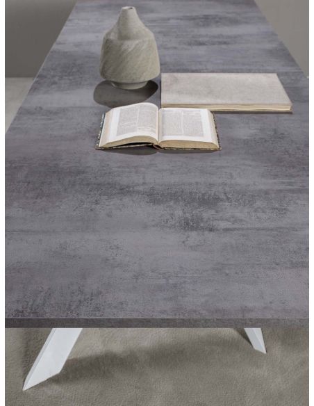 Tavolo da pranzo allungabile in acciaio e nobilitato Royal Maxi