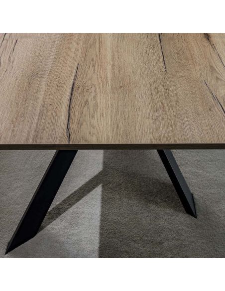 Tavolo da pranzo allungabile in acciaio e nobilitato Royal Maxi