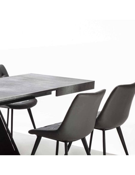 Tavolo da cucina allungabile in acciaio e nobilitato Damon Small