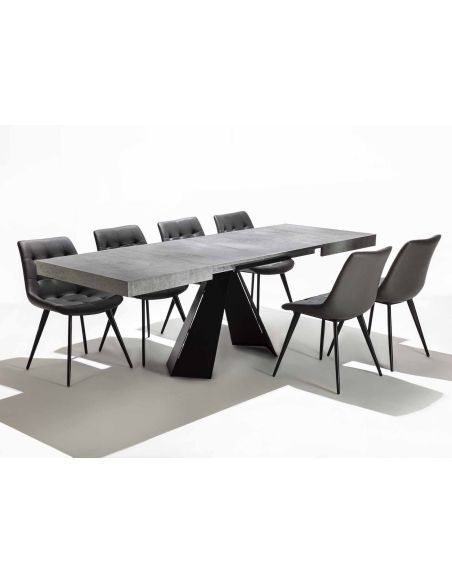 Tavolo da cucina allungabile in acciaio e nobilitato Damon Small