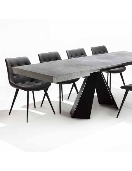 Tavolo da cucina allungabile in acciaio e nobilitato Damon Small