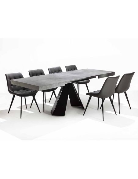 Tavolo da cucina allungabile in acciaio e nobilitato Damon Small