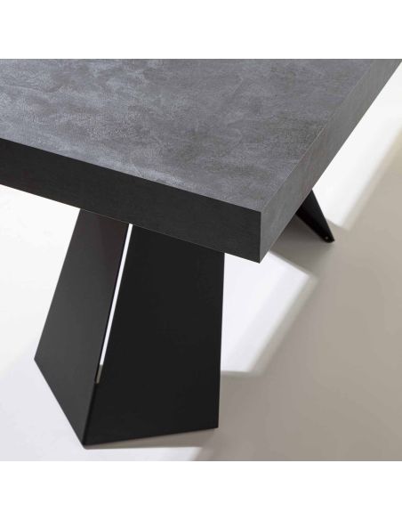 Tavolo da cucina allungabile in acciaio e nobilitato Damon Small