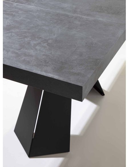 Tavolo da cucina allungabile in acciaio e nobilitato Damon Small