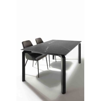 Tavolo allungabile in acciaio e vetro-ceramica Deric 2