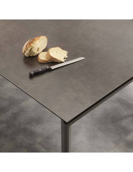 Tavolo da cucina allungabile in acciaio e vetro ceramica Duarte 120 Tavolo da cucina allungabile in acciaio e vetro ceramica Duarte 120