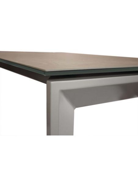 Tavolo da cucina allungabile in acciaio e vetro ceramica Duarte 120 Tavolo da cucina allungabile in acciaio e vetro ceramica Duarte 120