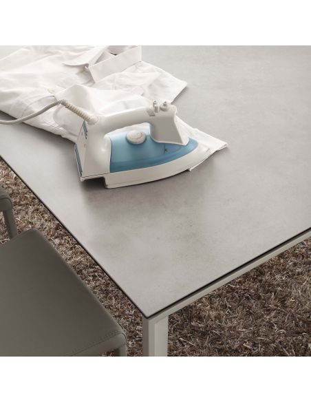 Tavolo da cucina allungabile in acciaio e vetro ceramica Duarte 120 Tavolo da cucina allungabile in acciaio e vetro ceramica Duarte 120