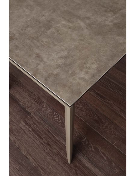 Tavolo da cucina allungabile in acciaio e vetro ceramica Duarte 120 Tavolo da cucina allungabile in acciaio e vetro ceramica Duarte 120