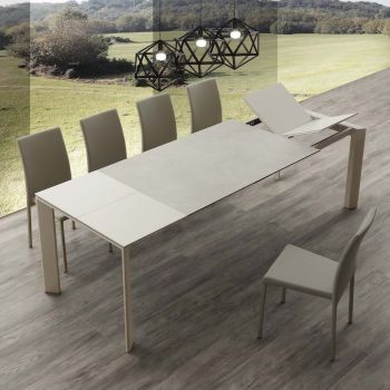 Tavolo allungabile in acciaio e ceramica Duarte Duo 2