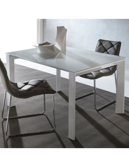 Tavolo in vetro allungabile per cucina o soggiorno 120 x 80 cm Harvey