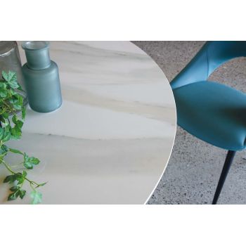 Tavolo rotondo in acciaio e ceramica Runder Florim 2