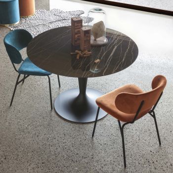 Tavolo rotondo in acciaio e ceramica Sulevi Ceramico 2