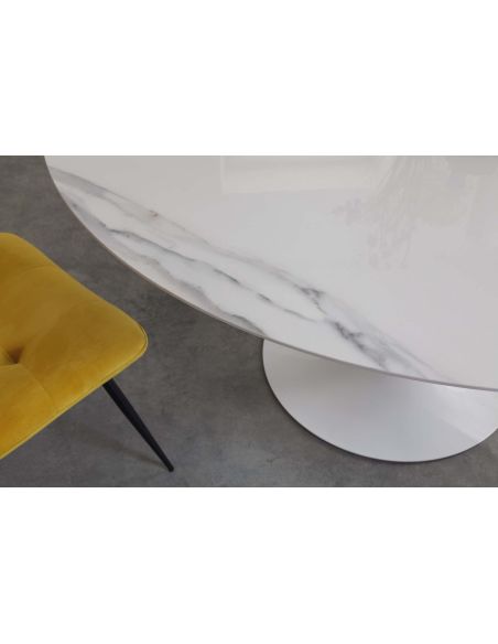 Tavolo rotondo in acciaio e ceramica Sulevi Ceramico