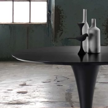 Tavolo da pranzo rotondo allungabile Sulevi Black 2