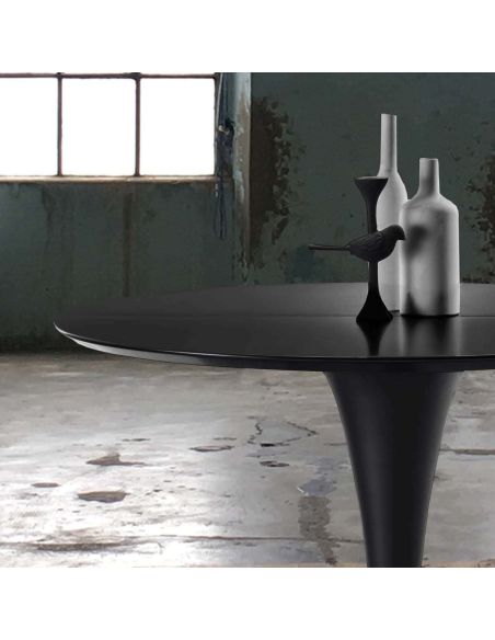 Tavolo da pranzo rotondo allungabile Sulevi Black