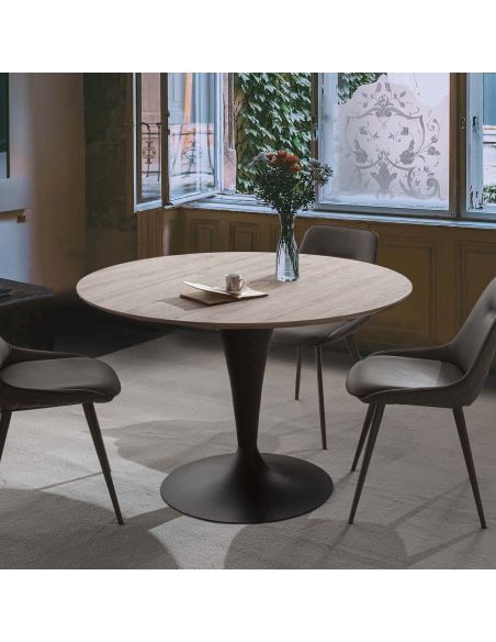 Tavolo da pranzo rotondo fisso o allungabile Sulevi Oak Tavolo da pranzo rotondo fisso o allungabile Sulevi Oak