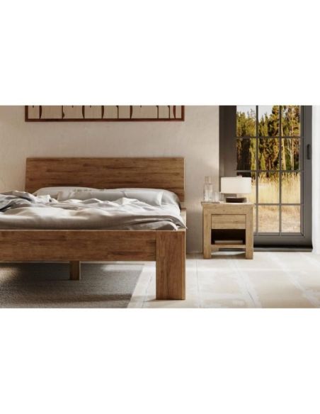 Letto matrimoniale Oregon in rovere rustico 180 x 200