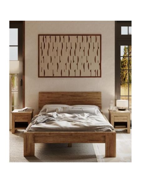 Letto matrimoniale Oregon in rovere rustico 180 x 200