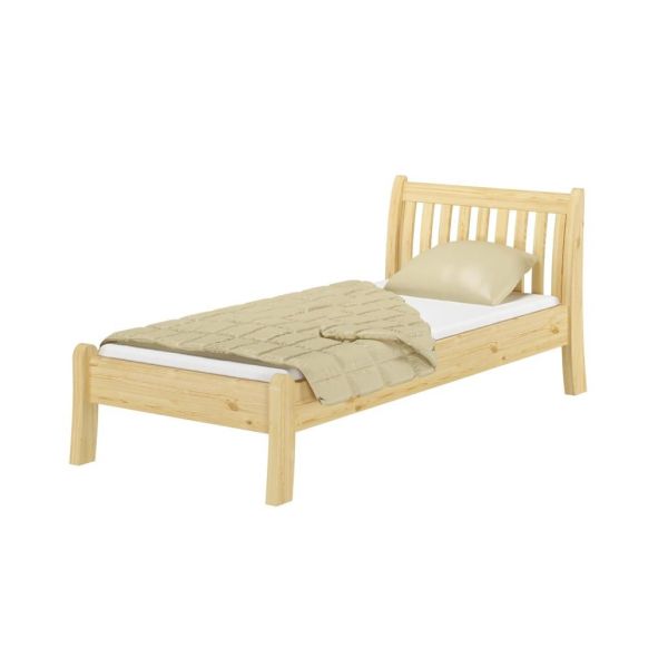 Letto singolo Alabama in legno massiccio 90 x 200 - pino laccato