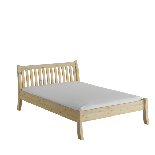 Letto alla francese Alabama in legno massiccio 140 x 200 - pino laccato