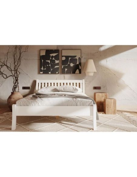 Letto matrimoniale Alabama in legno massiccio 180 x 200 - pino bianco