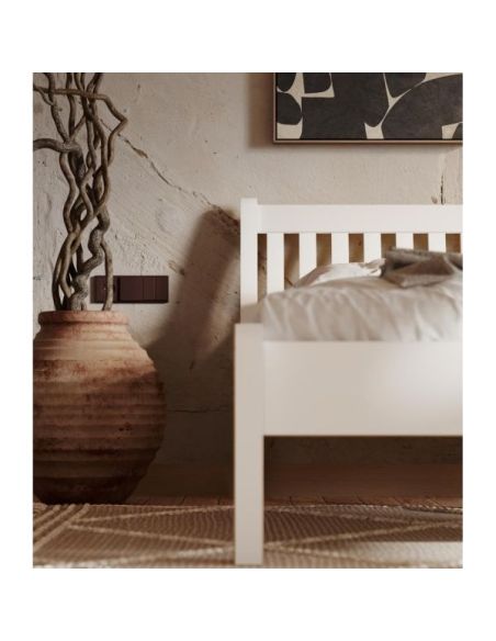 Letto matrimoniale Alabama in legno massiccio 180 x 200 - pino bianco