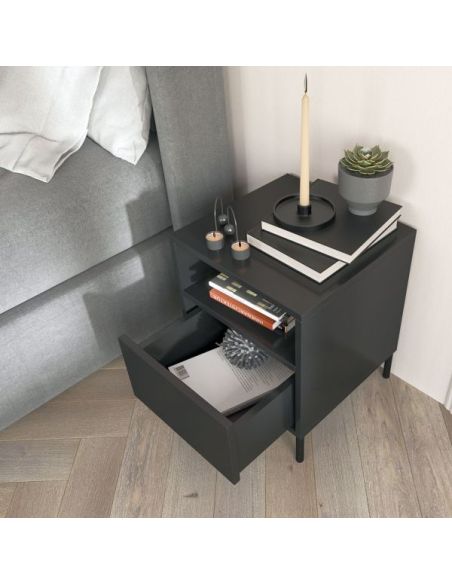 Comodino nero modern Nelly