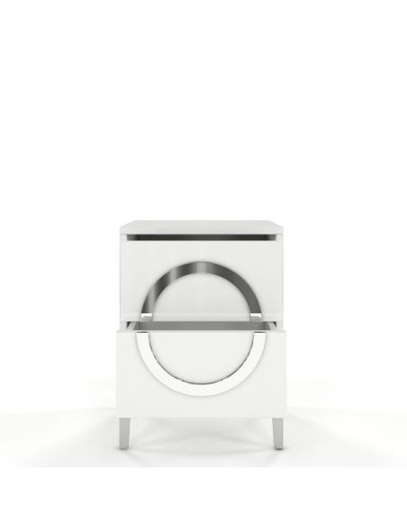 Comodino lucido bianco moderno Karmen
