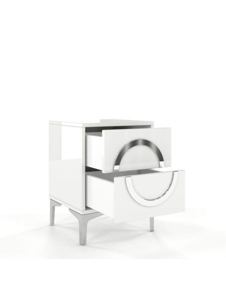 Comodino lucido bianco moderno Karmen
