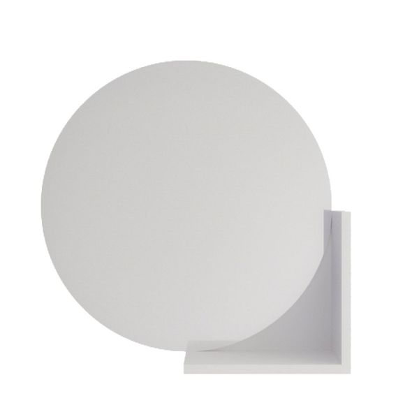 Specchio rotondo con mensola bianca 60 cm diametro Fadon